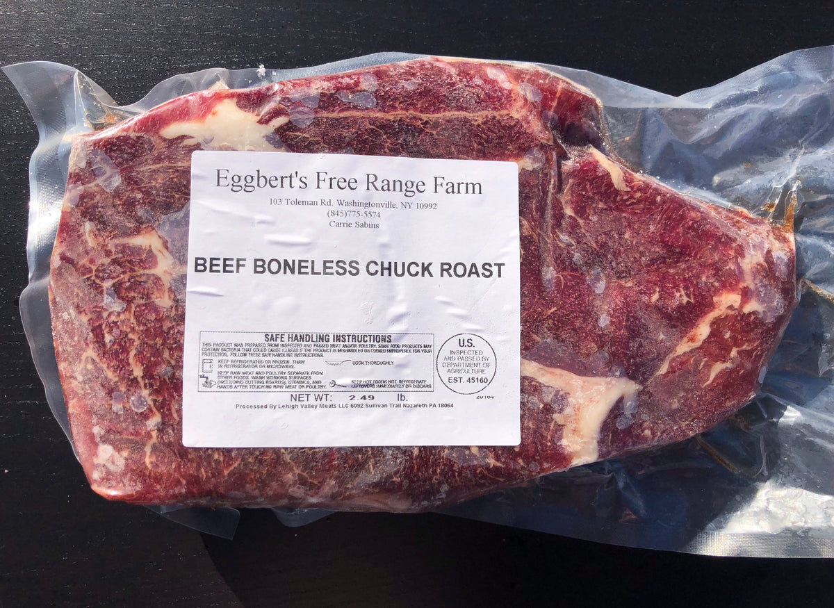 Grass fed beef chuck roast Eggberts Free Range Farm